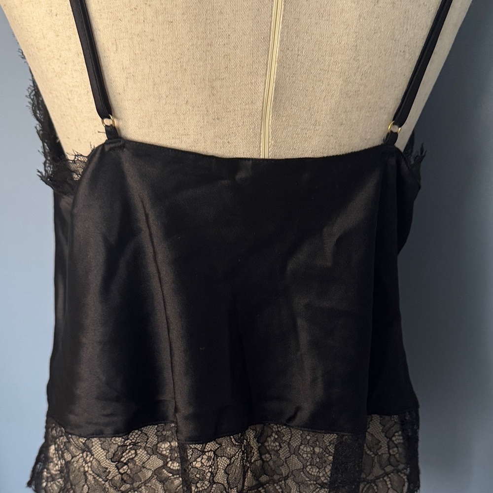 Victoria’s Secret Black Satin & Eyelash Lace Trim Camisole Top - Large - Picture 13 of 13